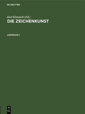 cover image of Die Zeichenkunst. Lieferung 1